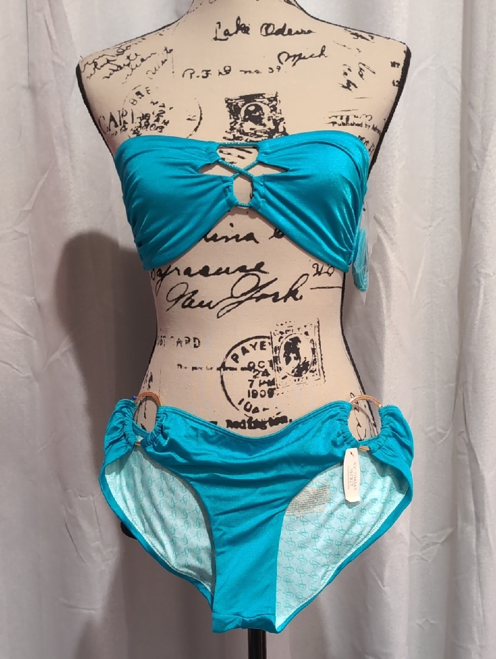 Victoria's Secret Crisscross Bandeau And Cheeky Hipkini Swim Bottom, NWT!